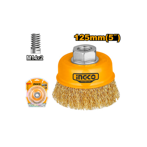 INGCO BRUSH WIRE CUP+NT 125 M14X2.0P