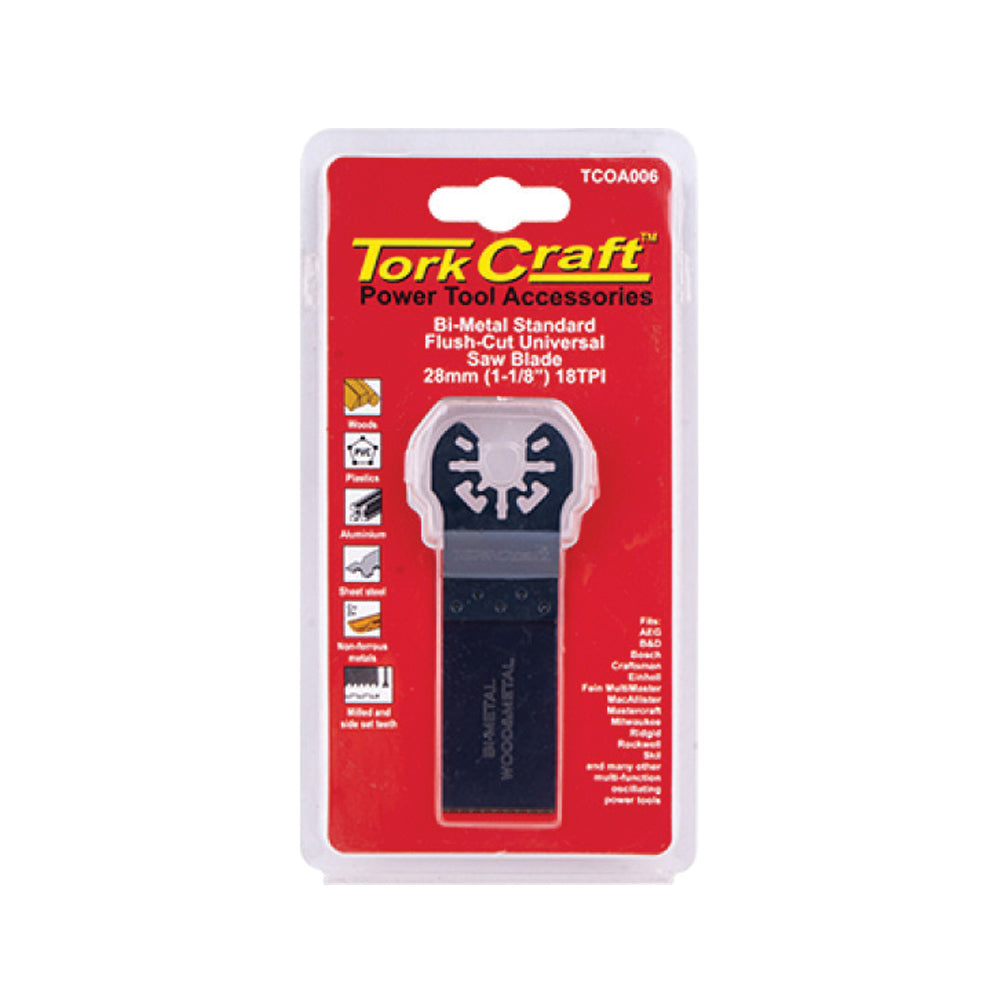 TORK CRAFT QUICK CHANGE FLUSH CUT METAL SAW BLADE 28MM(1-1/8)18TPI