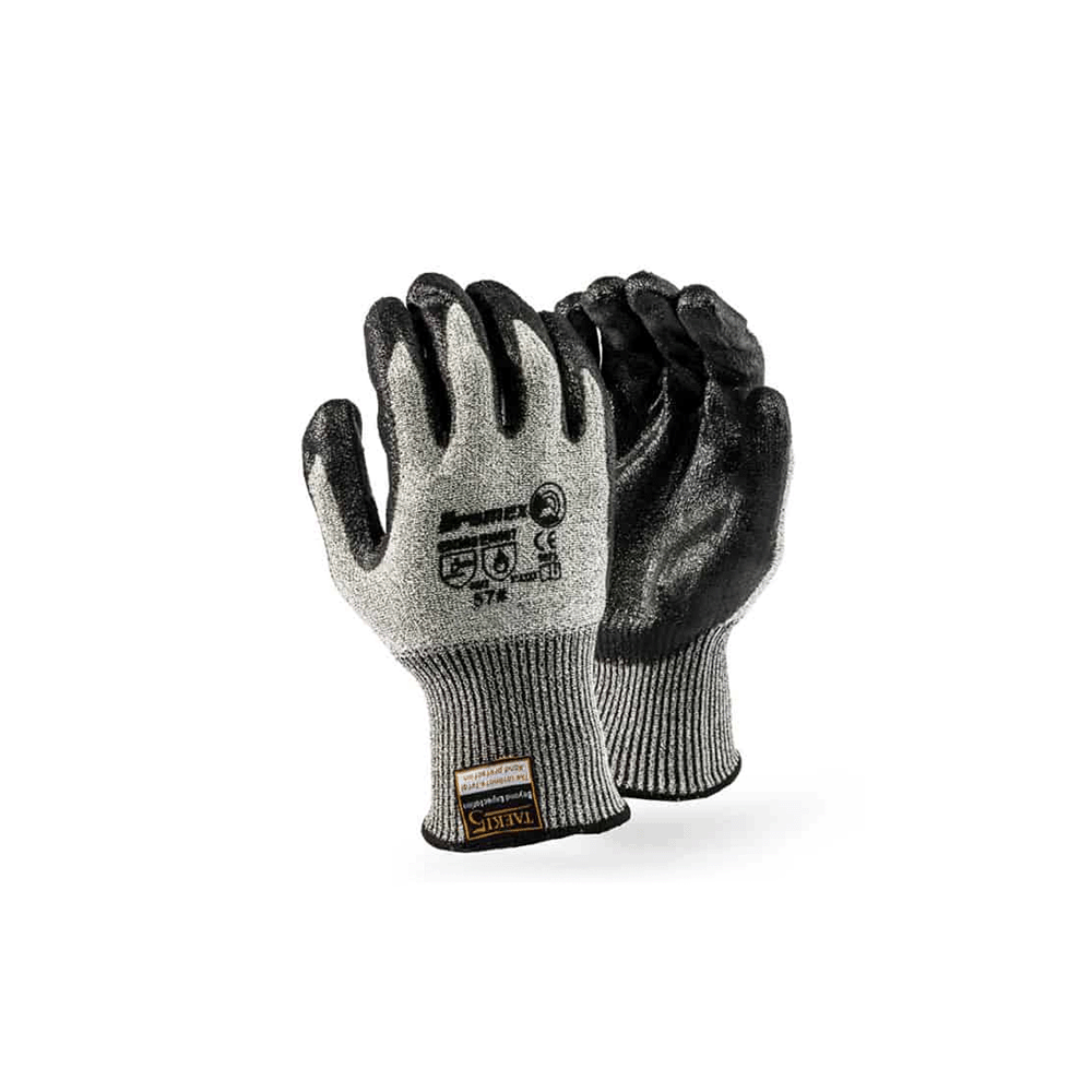 DROMEX TAEKIS GLOVE BLACK NITRILE PALM COATED ON GREY SIZE 11(12)