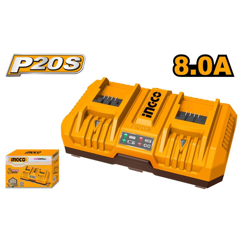 INGCO 20V PS+ DUAL CHARGER 8A