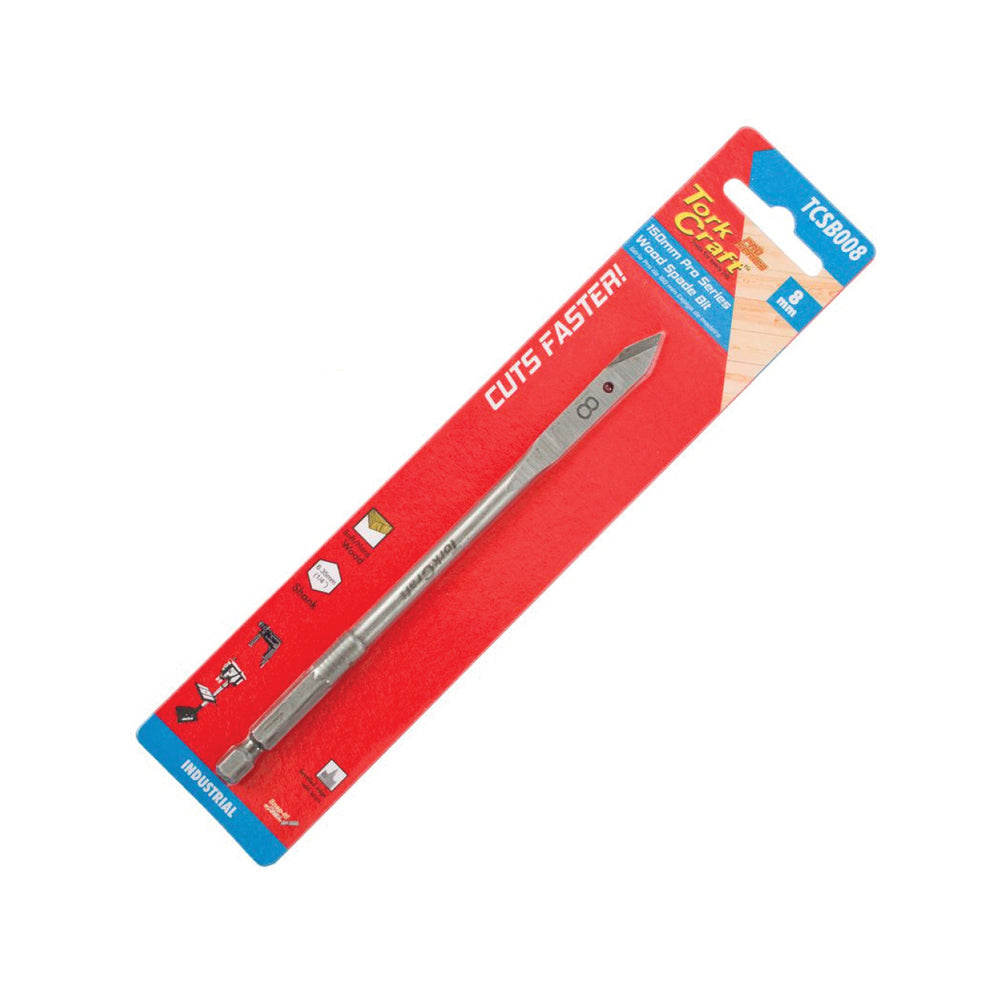 TORK CRAFT SPADE BIT PRO SERIES 8MM X 150MM