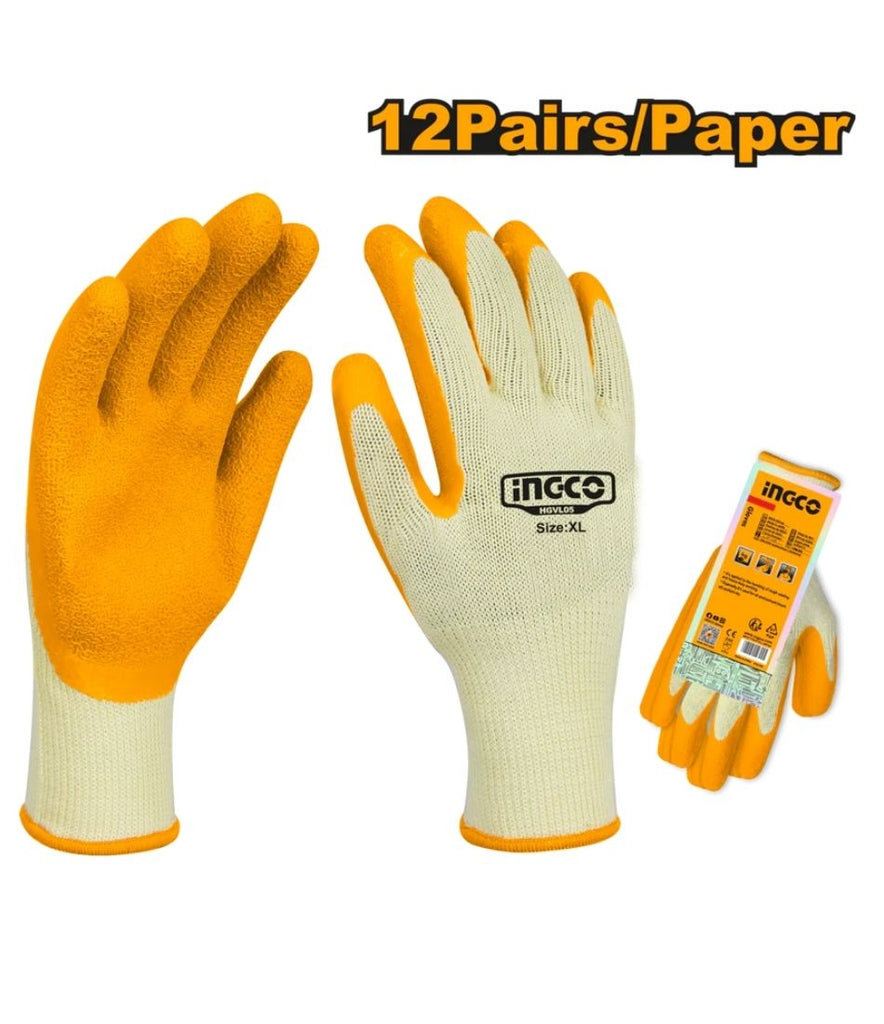 INGCO GLOVE WRIST LATEX DIP PALM XL