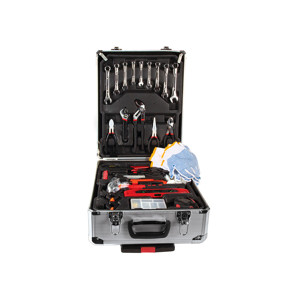 TRADEQUIP 543 PC TOOL KIT 4 TRAY METAL ALUMINIUM CASE ON WHEELS
