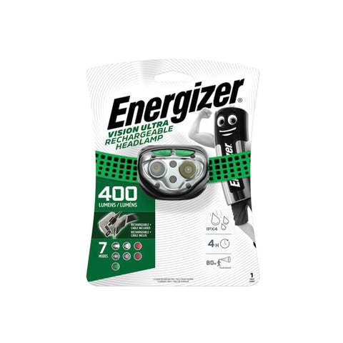 ENERGIZER VISION RECHARGE HEADLIGHT GREEN 400LUM