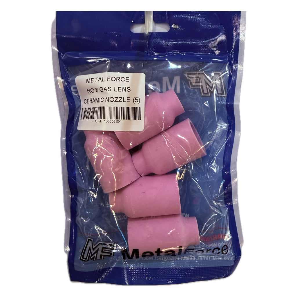 METAL FORCE NO 8 GAS LENS CERAMIC NOZZLE (PACK OF 5)