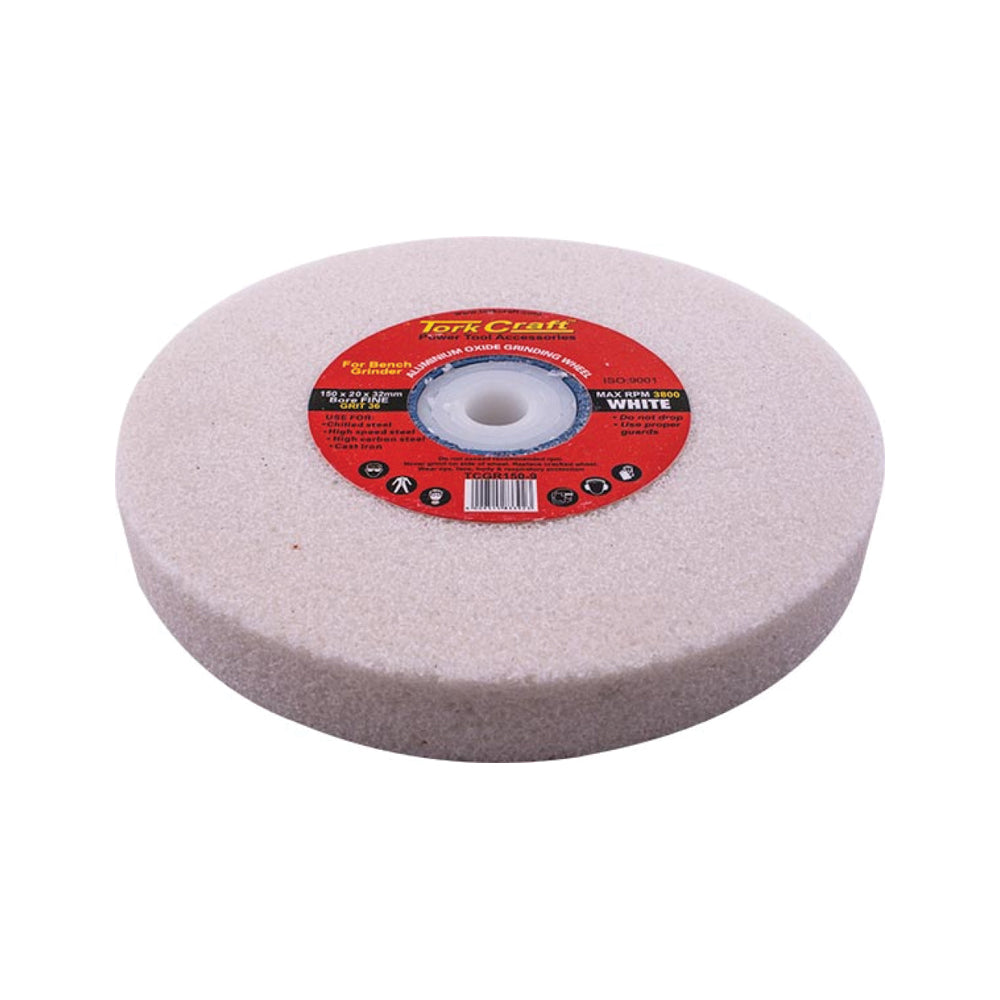 TORK CRAFT GRINDING WHEEL 150X20X32MM WHITE COARSE 36GR W/BUSHES