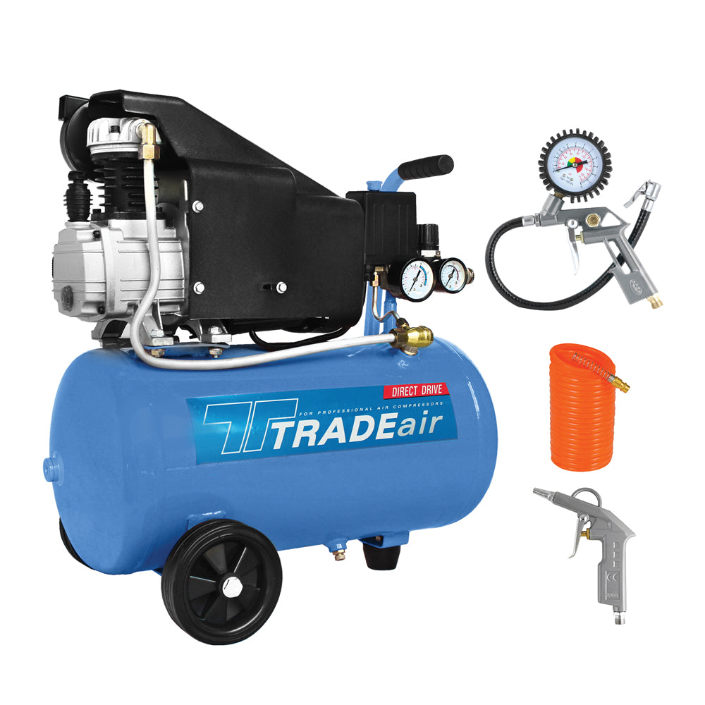 TRADEAIR COMPRESSOR AIR 24LT D/D 1.5HP