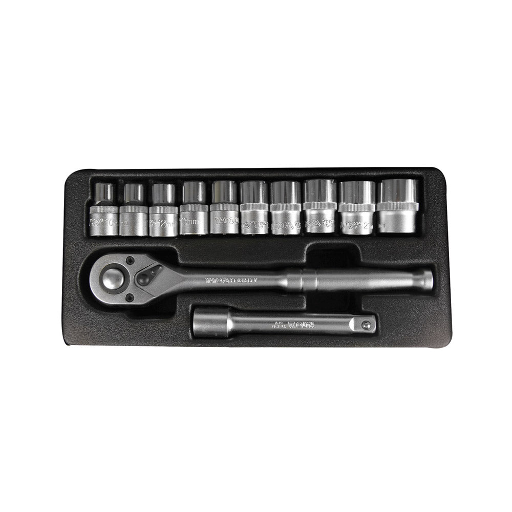 YATO SOCKET SET METAL-CASE 12PC 1/2