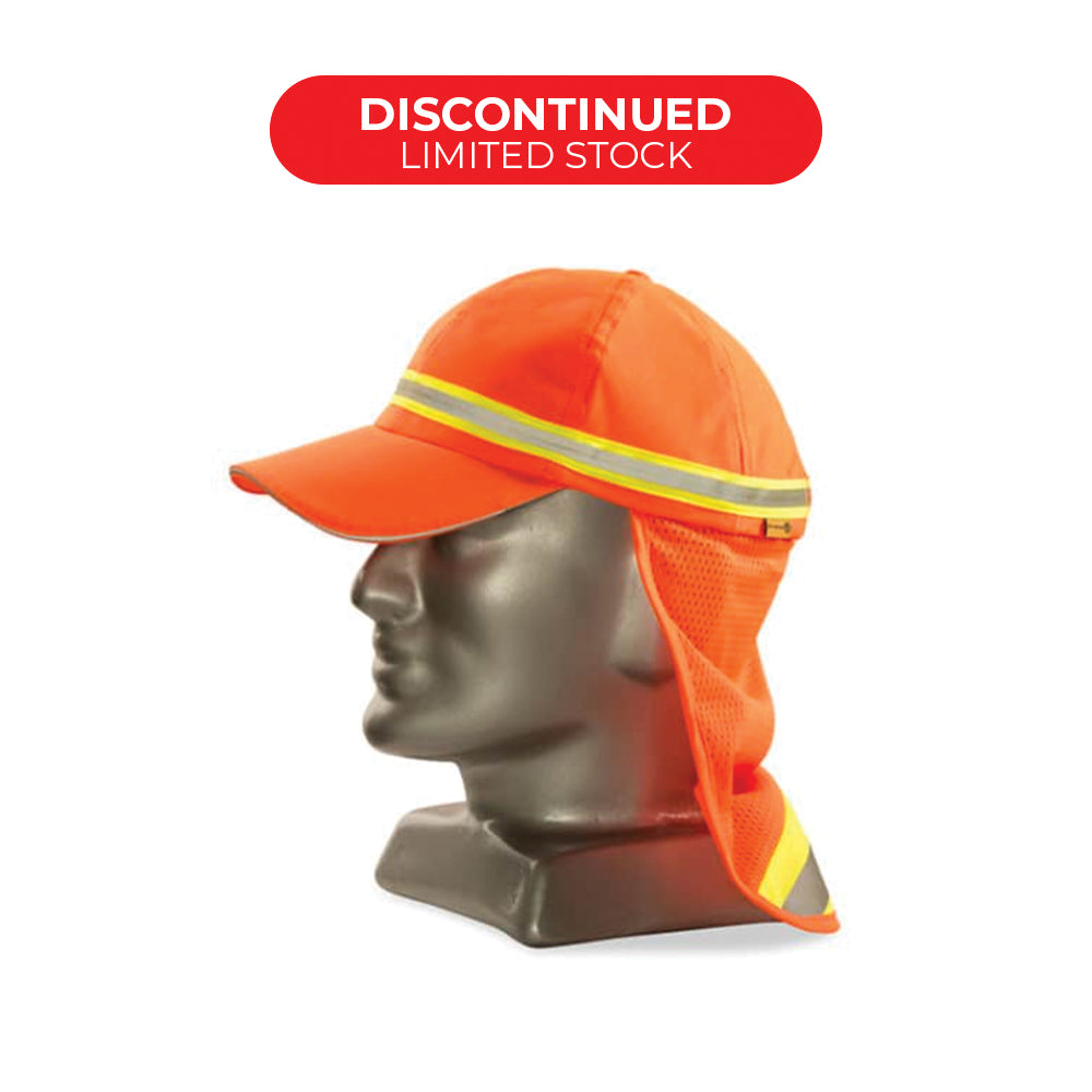 DROMEX BASEBALL HAT REFLECTIVE ORANGE WITH NECK PROT