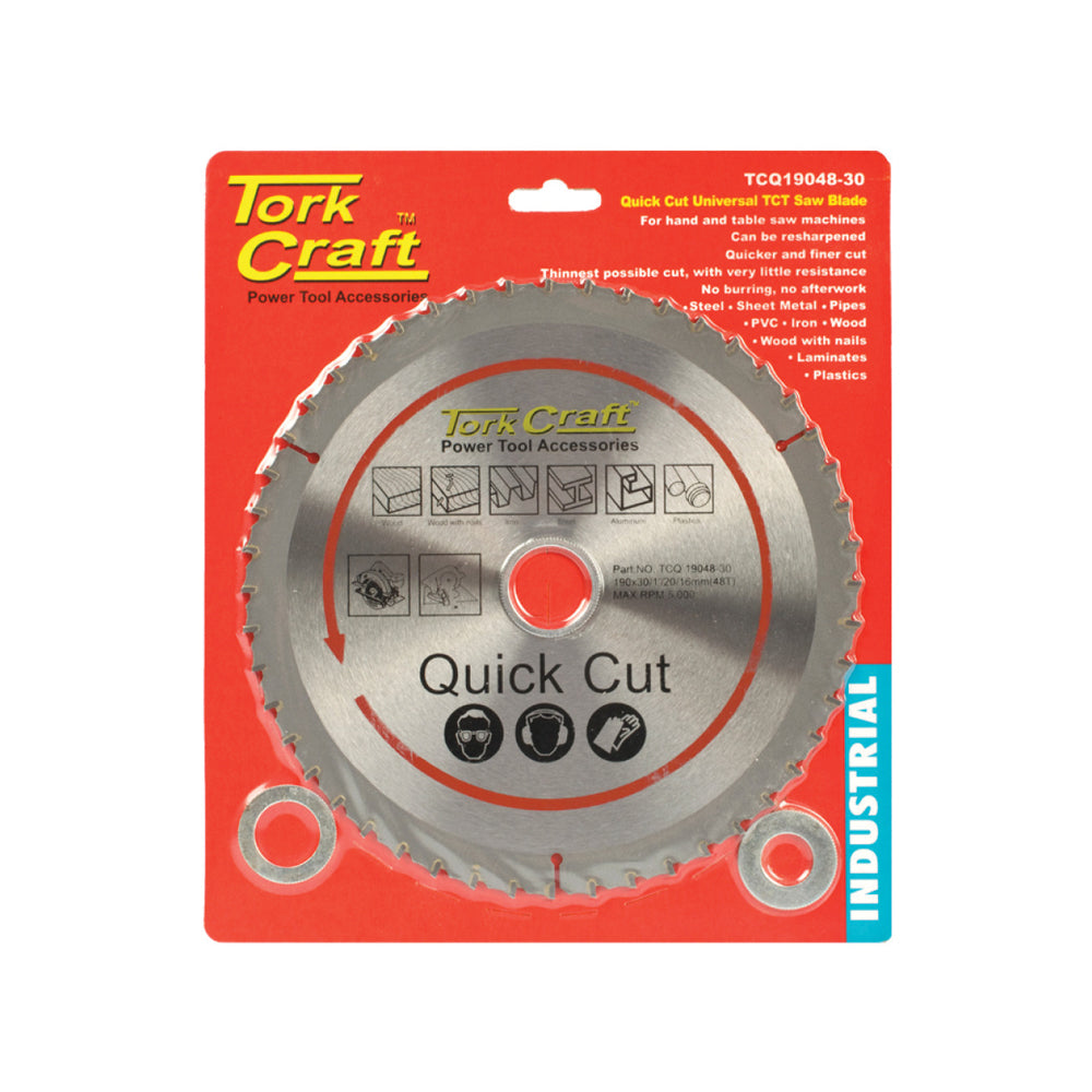 TORK CRAFT UNIVERSAL QUICK CUT TCT BLADE 190X48T 30-20-16