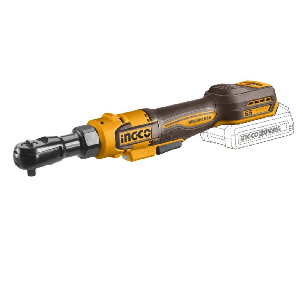 INGCO 20V PS+ C/L ANGLE IMPACT DRIVER 65NM 3PC SOCKET BARE