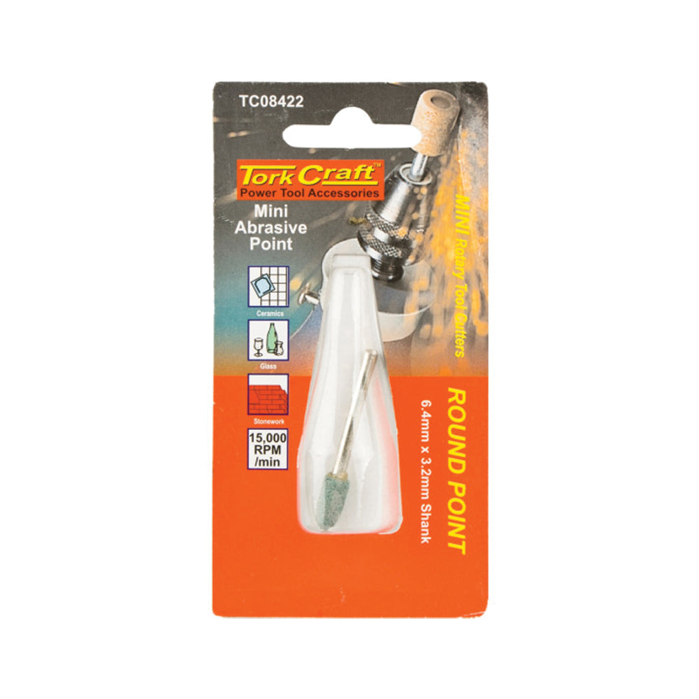 MINI ABRASIVE POINT 12.7MM ROUND POINT 3.2MM SHANK