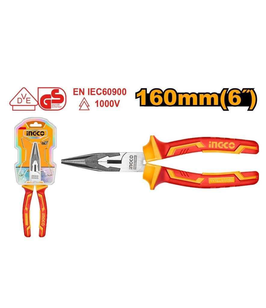 INGCO INSULATED L/NOSE PLIER 160MM 1000V