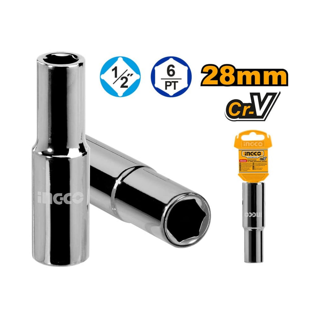 INGCO DEEP SOCKET 1/2DR 6PT 28MM