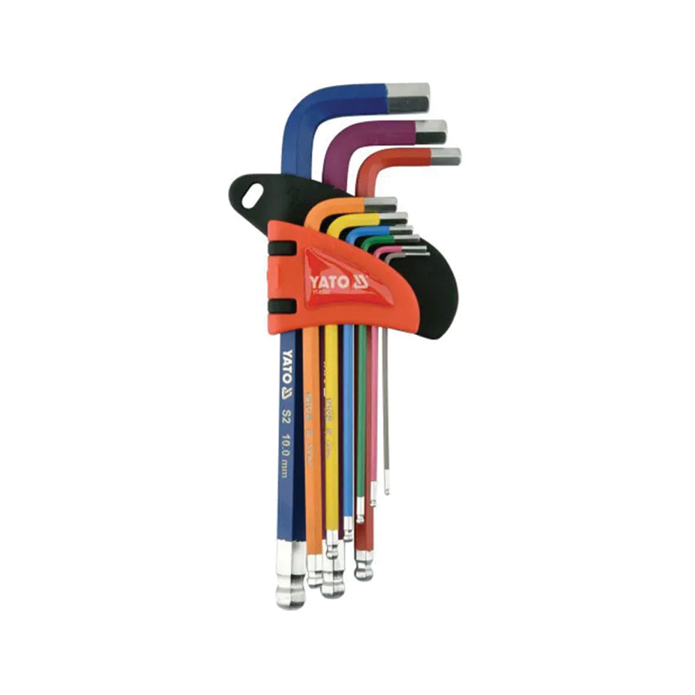 YATO HEXKEY SET LONG 9PCE BALL END 1.5-10MM