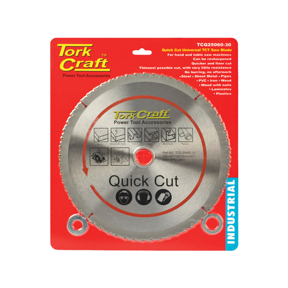TORK CRAFT UNIVERSAL QUICK CUT TCT BLADE 250X60T 30-20-16