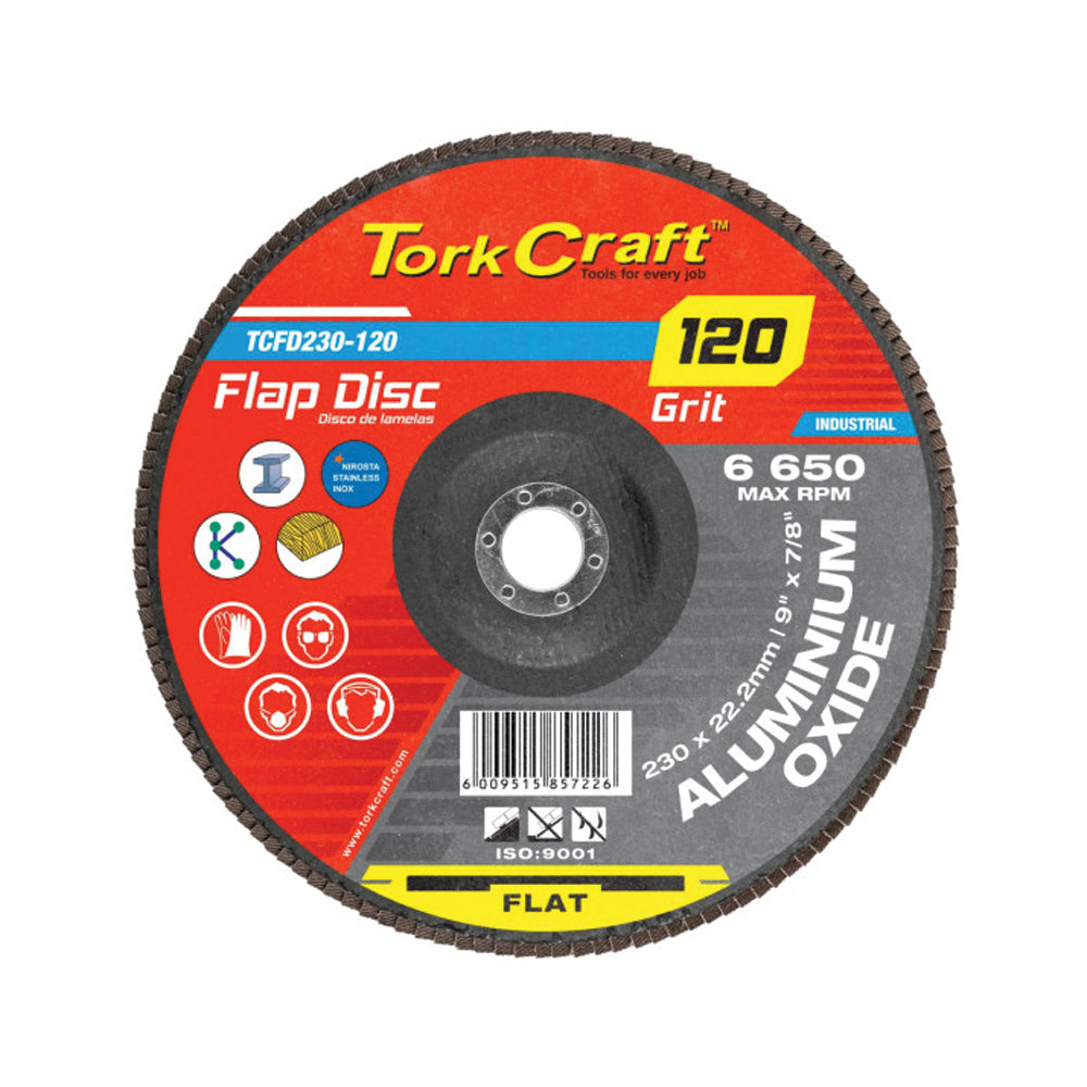 TORK CRAFT FLAP SANDING DISC 230MM 120GRIT