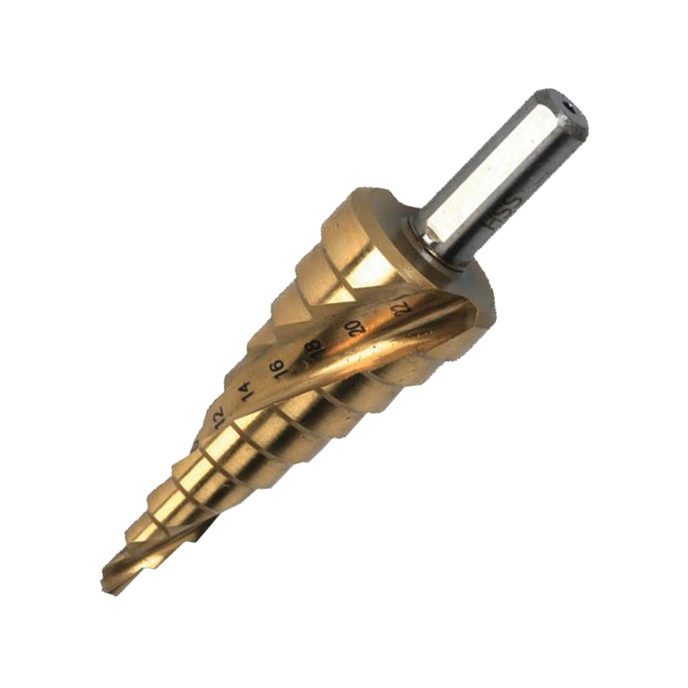TORK CRAFT STEP DRILL HSS 4-22MMX2MM SPIRAL