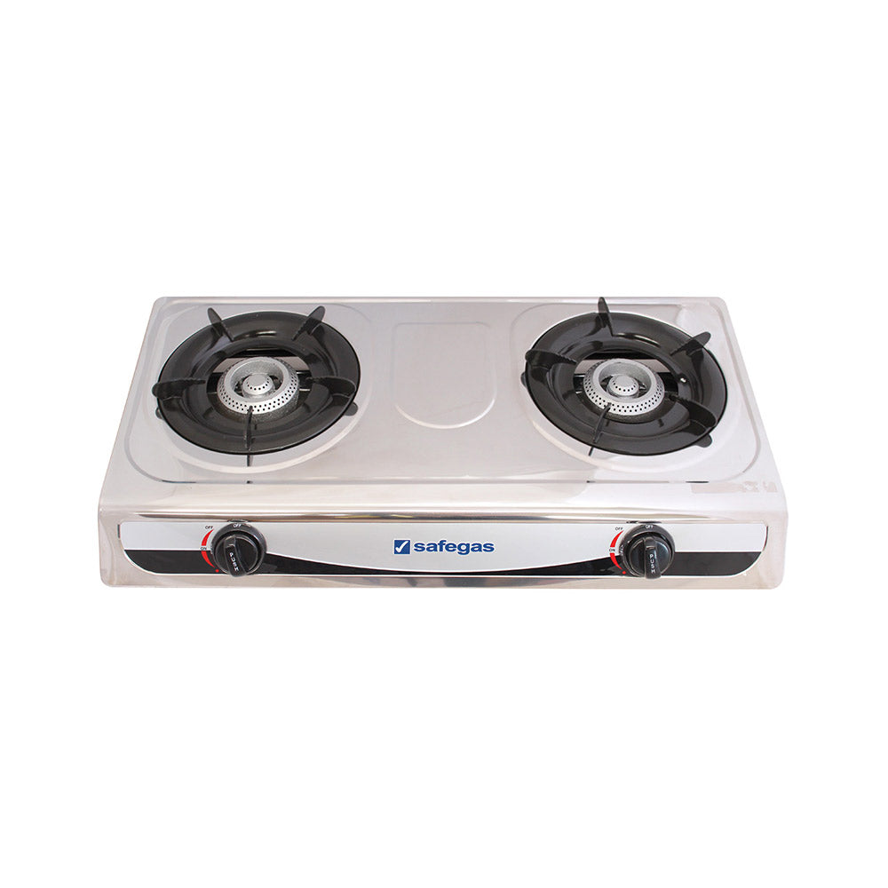 SAFEGAS AUTO STOVE 2 BURNER S/STEEL