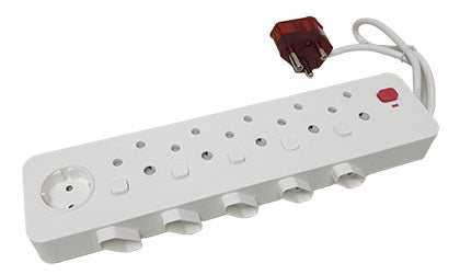 MULTIPLUG 5XSA+5X2-PIN+SCHUCKO EXTENDER C/W SURGE + O\L PROT
