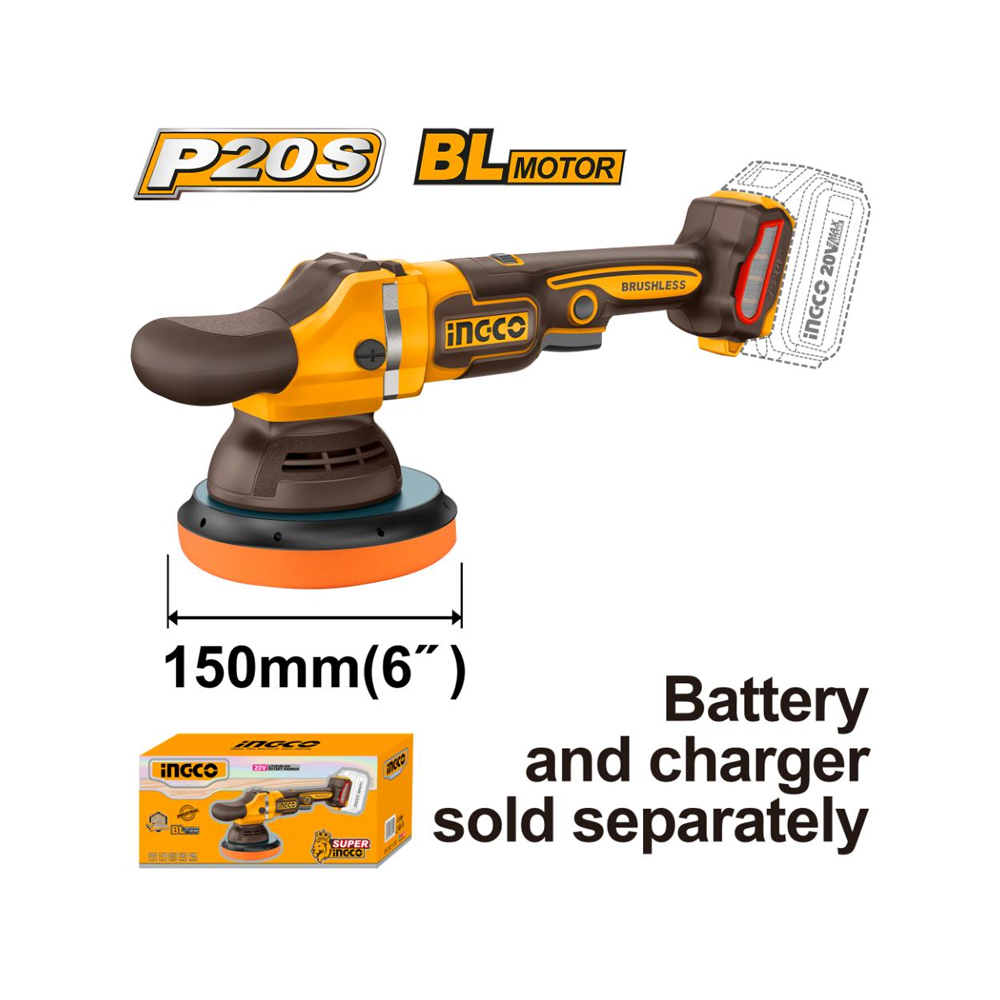 INGCO 20V PS+ POLISHER B/L 150MM NO B/C
