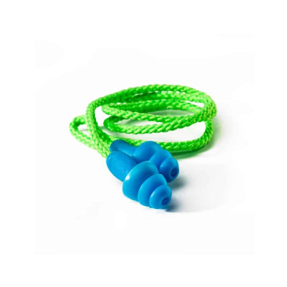 DROMEX BLUE MUSHROOM RE-USABLE EARPLUG WITH GREEN CORD (SNR29)