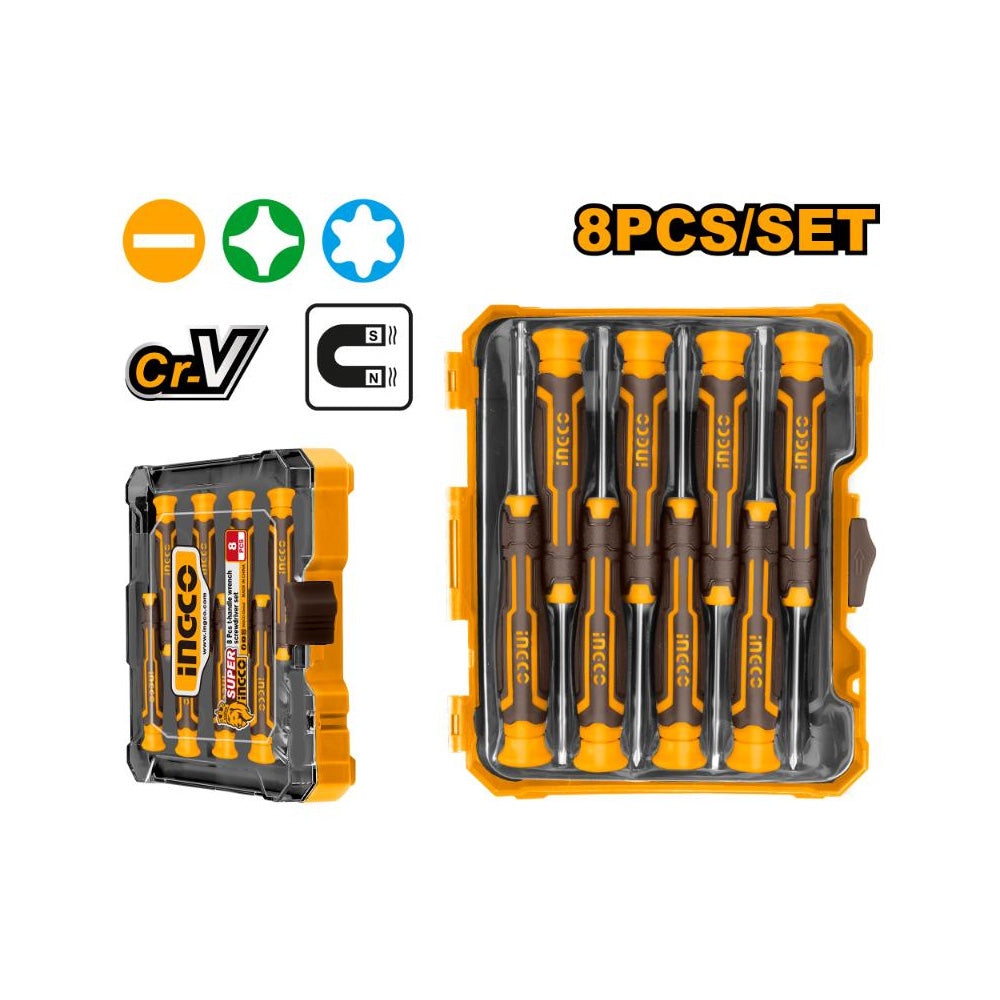 INGCO S/DRIVER PRECISION SL PH TX 8PC