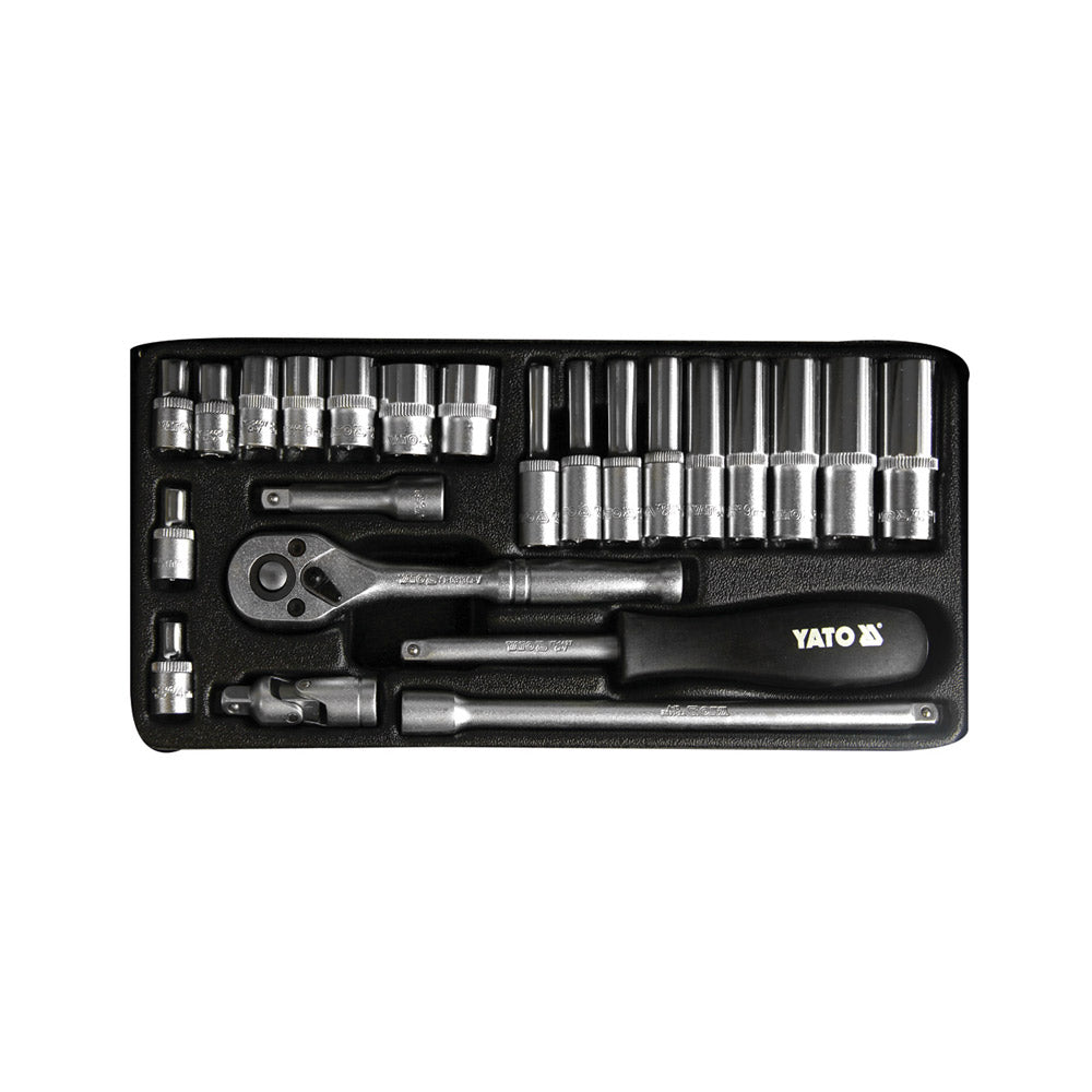 YATO SOCKET SET METAL-CASE 23PC 1/4