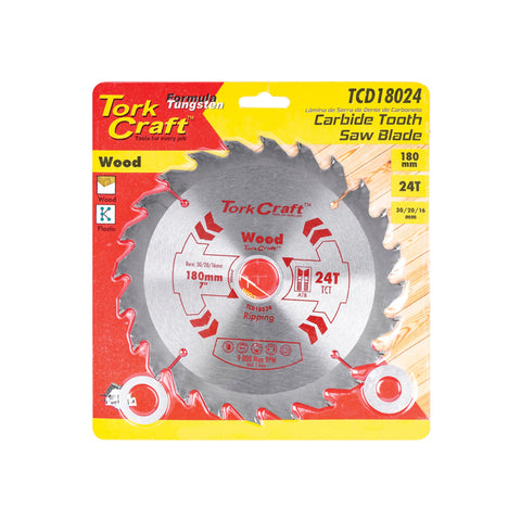 TORK CRAFT BLADE TCT 180 X 24T 30/20/16 GENERAL PURPOSE RIP