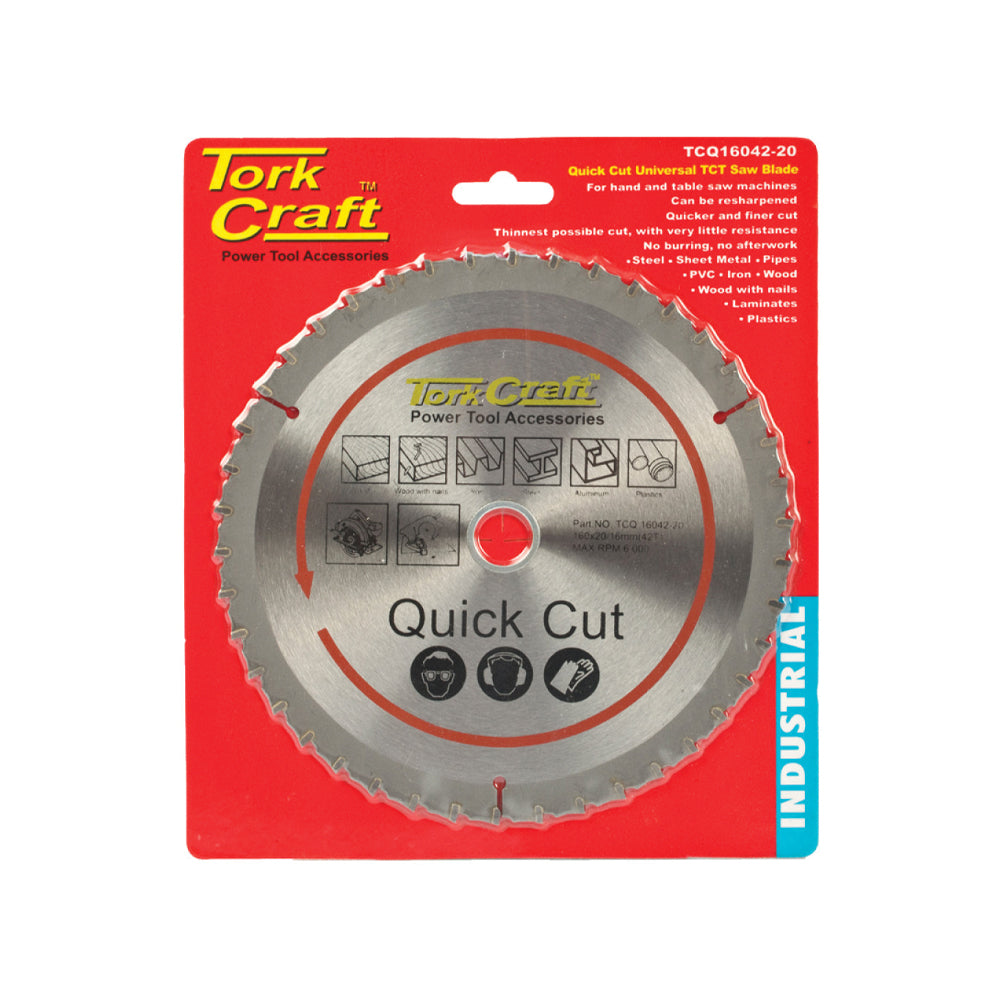 TORK CRAFT UNIVERSAL QUICK CUT TCT BLADE 160X42T 20-16