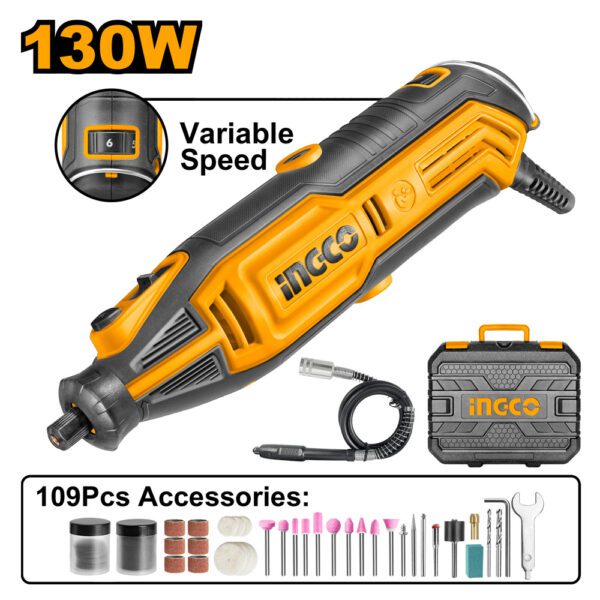 INGCO GRINDER MINI 130W ACC KIT BMC 109PC