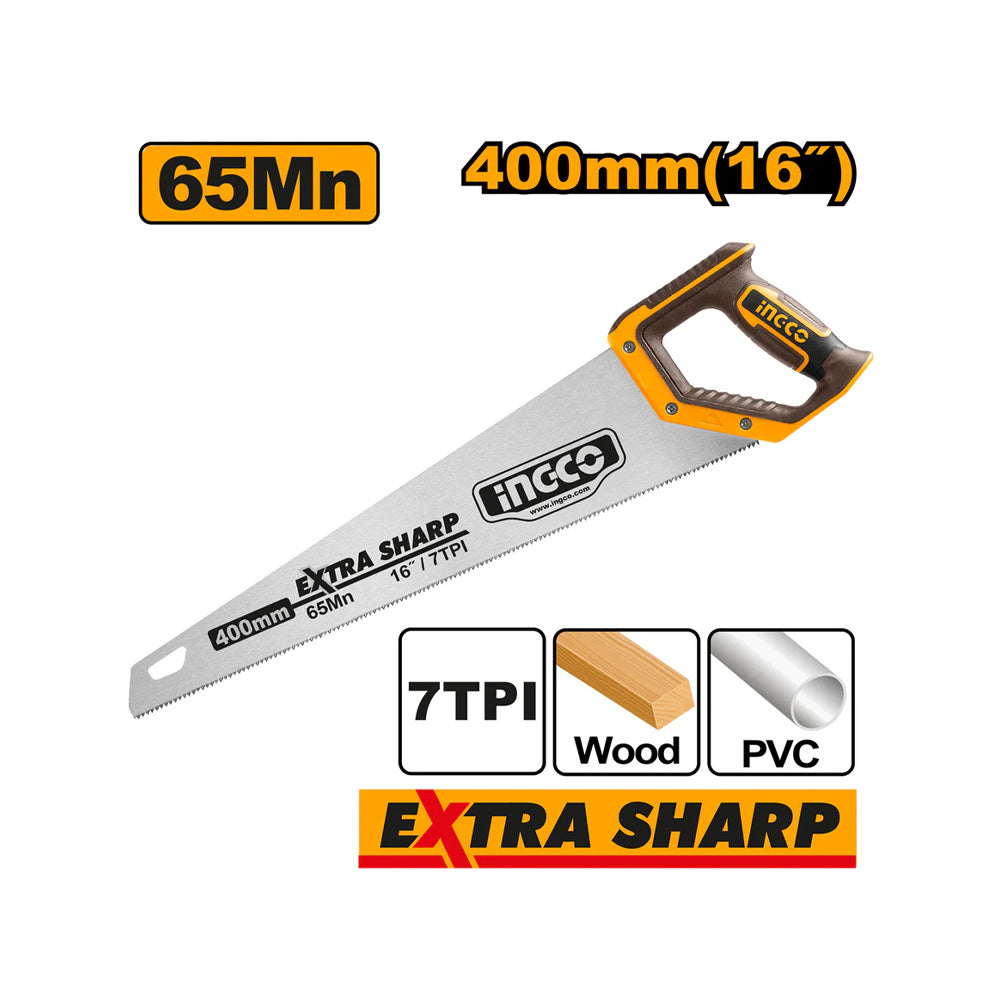 INGCO SAW HAND 400MM 7TPI BEV BLD