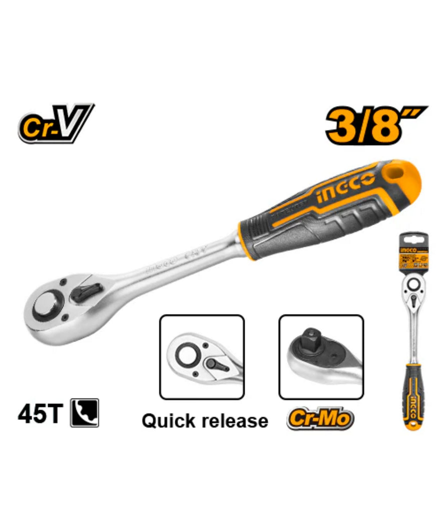 INGCO RATCHET 3/8'' 45TEETH CRV