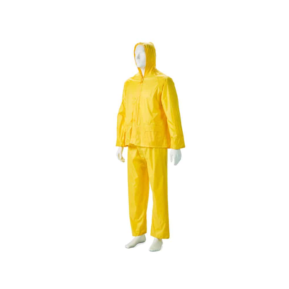 DROMEX YELLOW RUBBERIZED RAIN SUIT SIZE LARGE