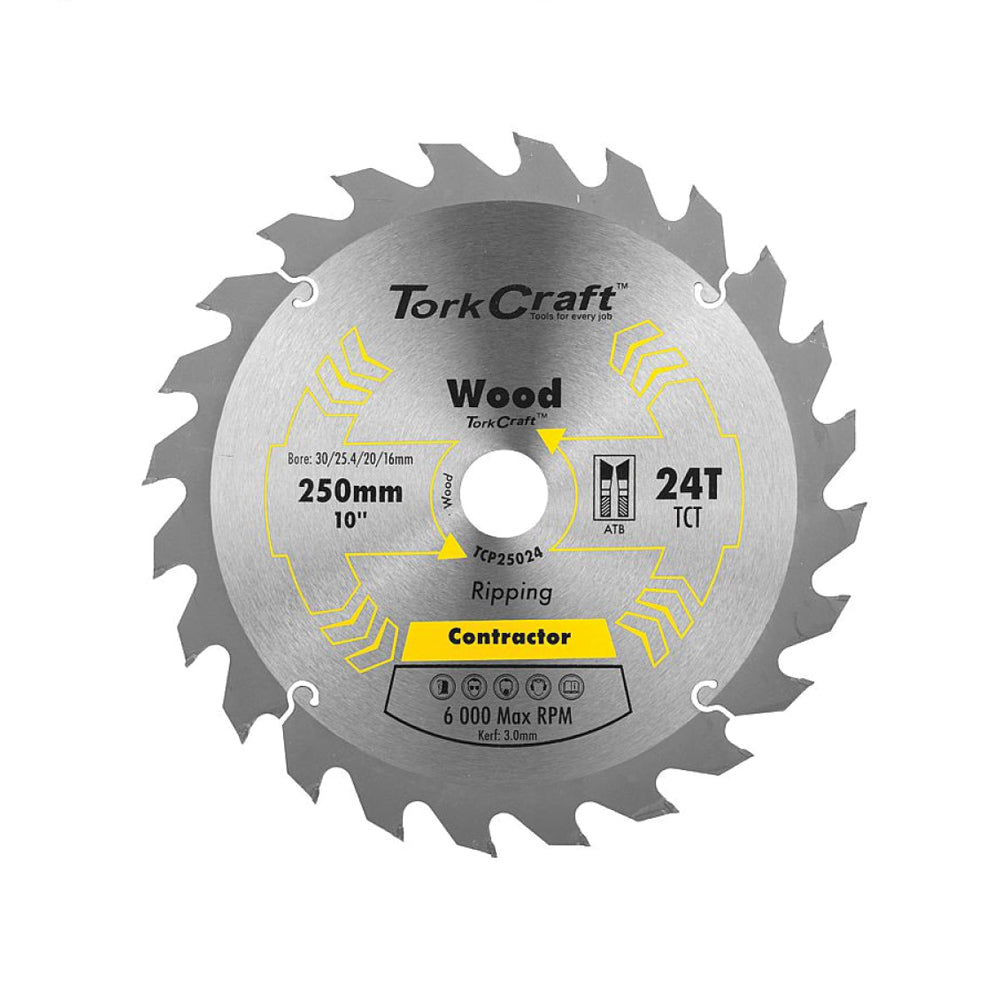 TORK CRAFT BLADE CONTRACTOR 250 X 24T 30/16 CIRCULAR SAW TCT