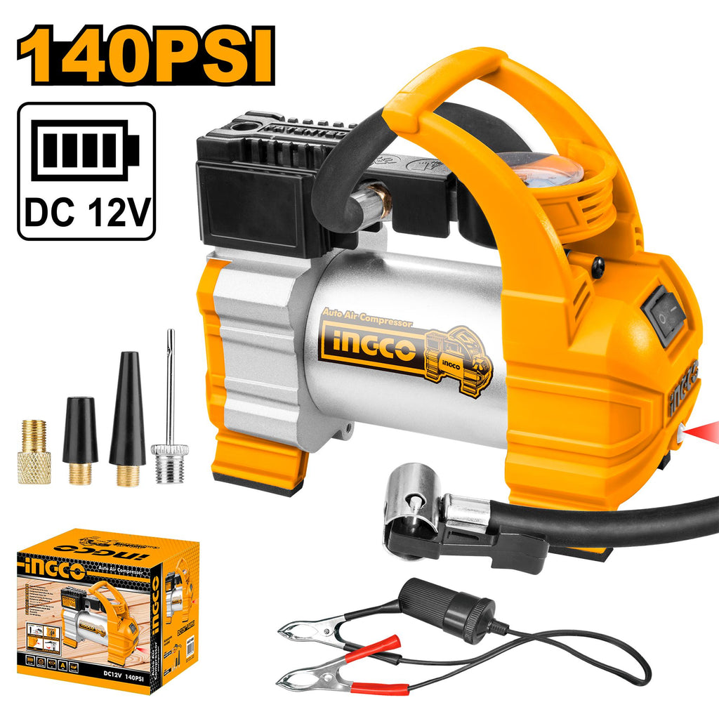 INGCO AUTO AIR COMP 12V 140PSI 35L/MIN 10BAR