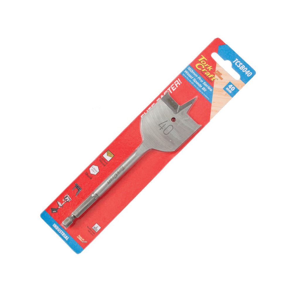 TORK CRAFT SPADE BIT PRO SERIES 40MM X 150MM