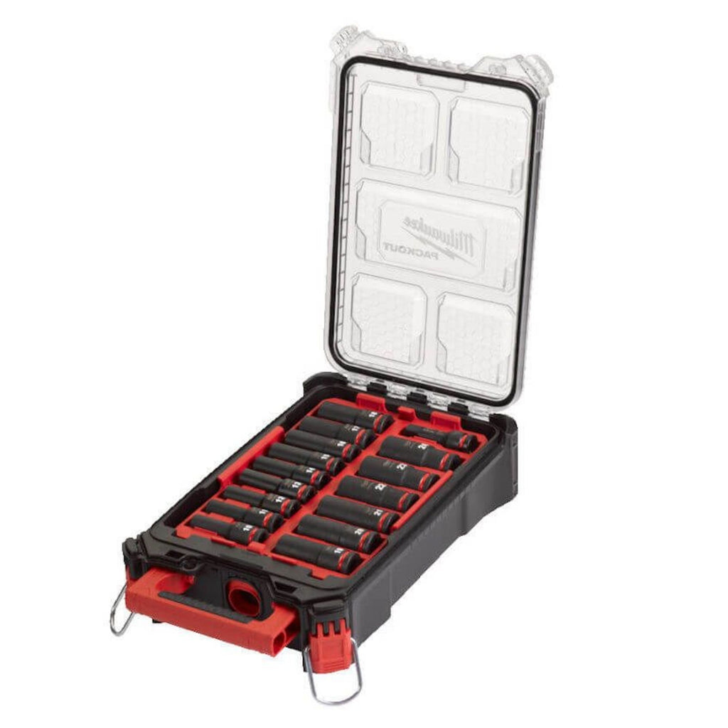 MILWAUKEE 1/2" PACKOUT IMPACT SOCKET SET - 16 PC