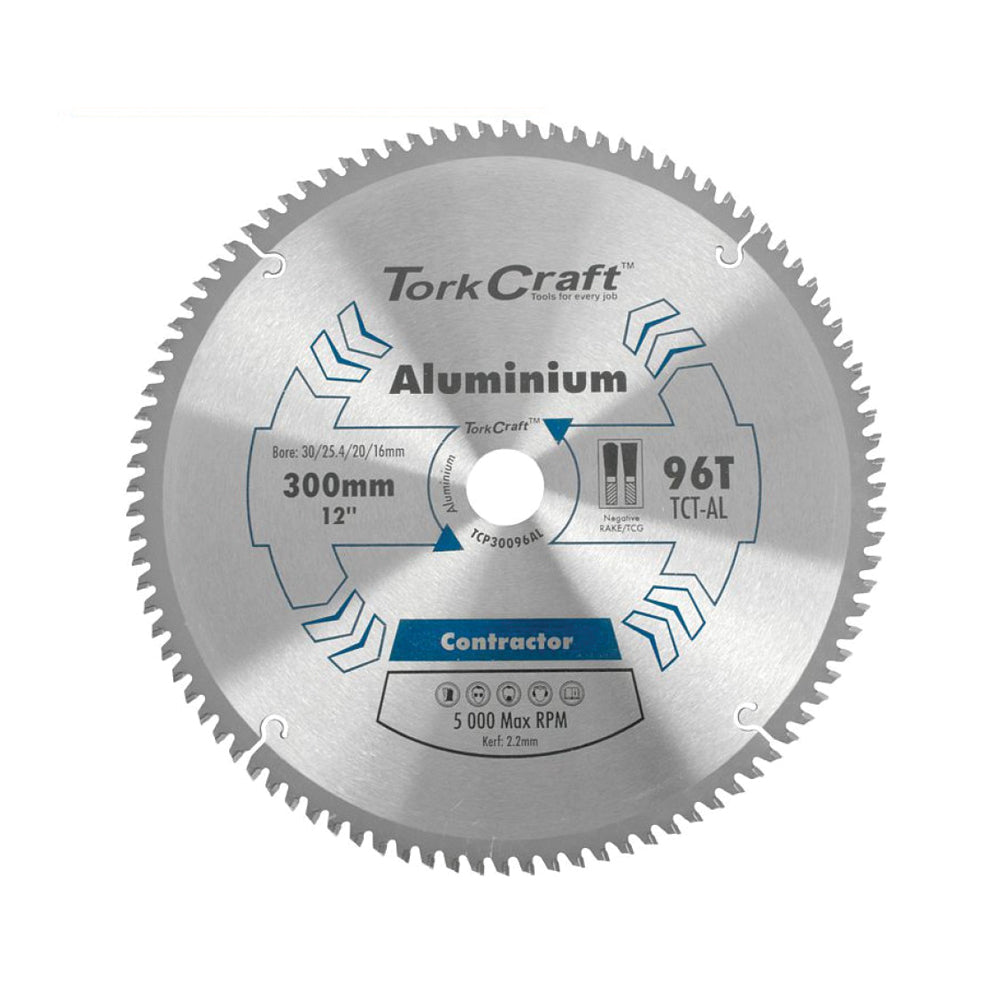 TORK CRAFT BLADE CONTRACTOR ALUM 300 X 96T 30/1/20/16 CIRCULAR SAW TCT