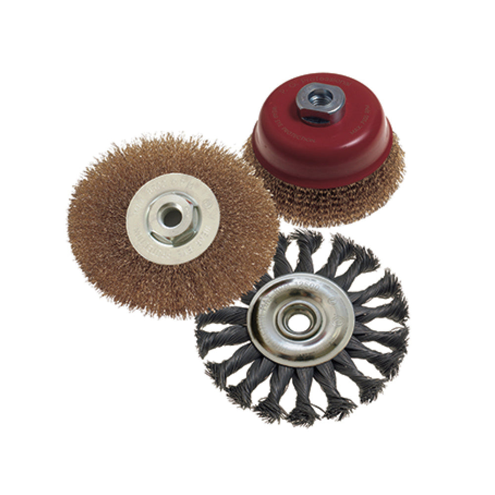 TORK CRAFT WIRE BRUSH SET 3PCE 100MM TWIST KNOT WHEEL