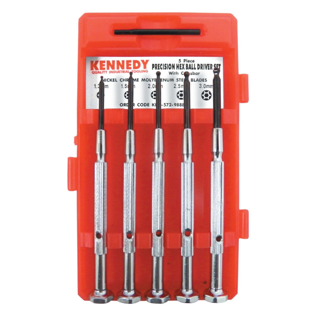 KENNEDY 5-PCE 1.3-3.0mm BALL HEXAGON SCREWDRIVER SET