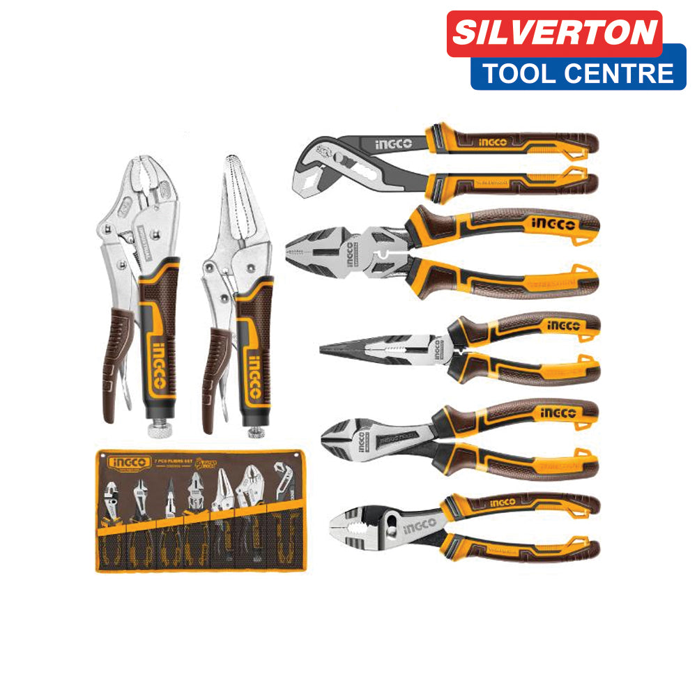 INGCO PLIER COMBINATION 7 PC SET IN BAG