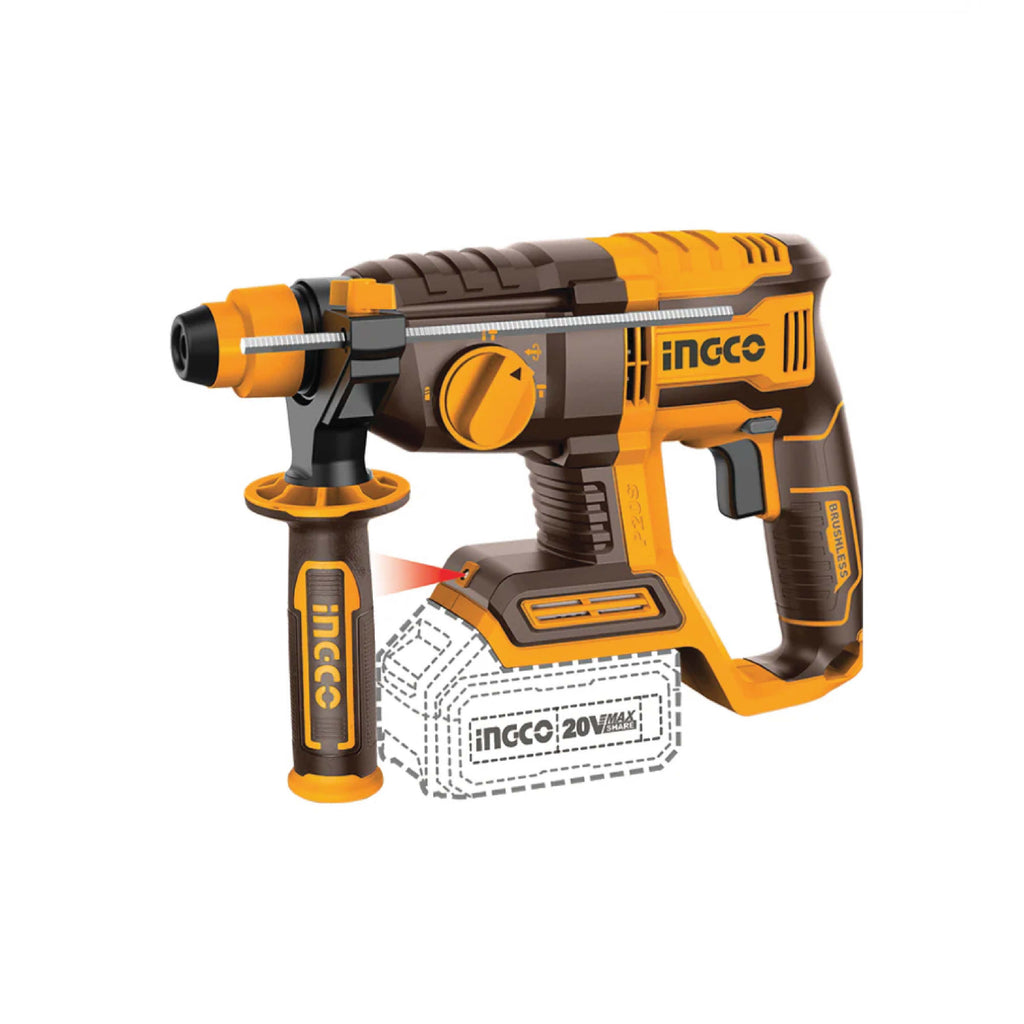 INGCO 20V PS+C/L ROTARY DRILL BRUSHLESS +ACC 4PC (CRHLI20208)