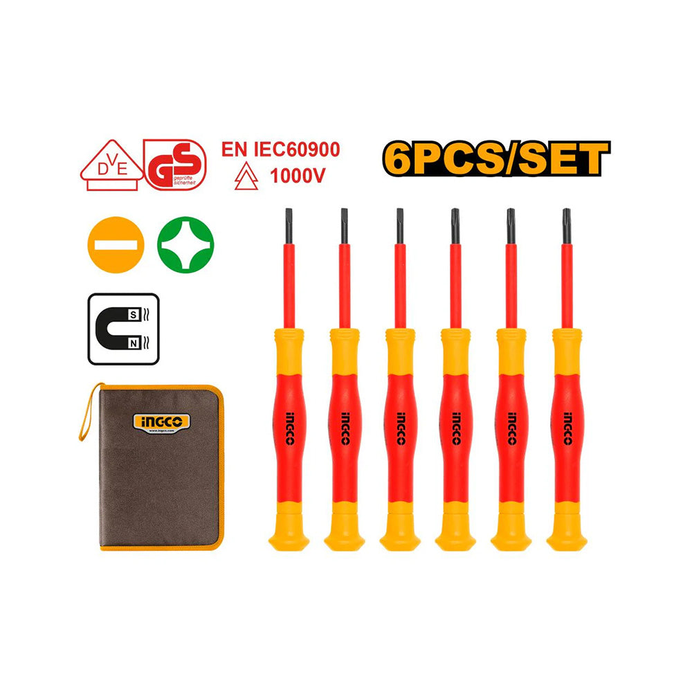 INGCO S/DRIVER SET VDE/GS PRECISION 6PC