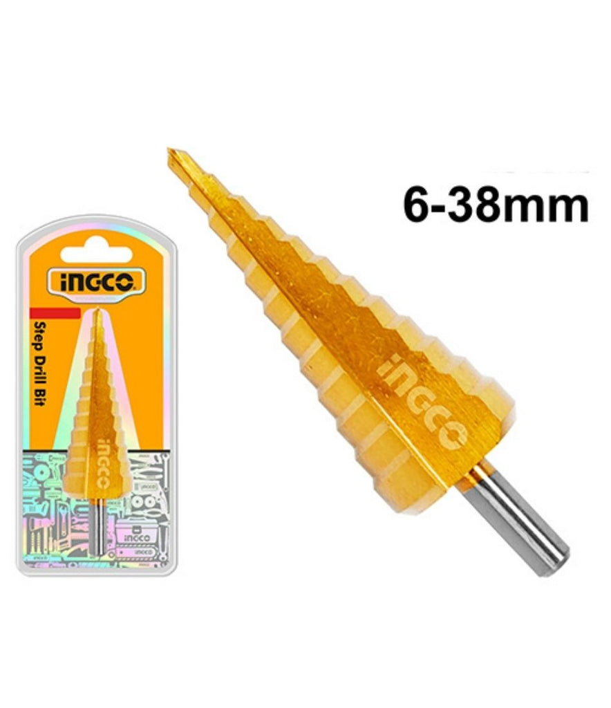 INGCO DRILL BIT STEP 4341 SHANK RND 0.6-38MM
