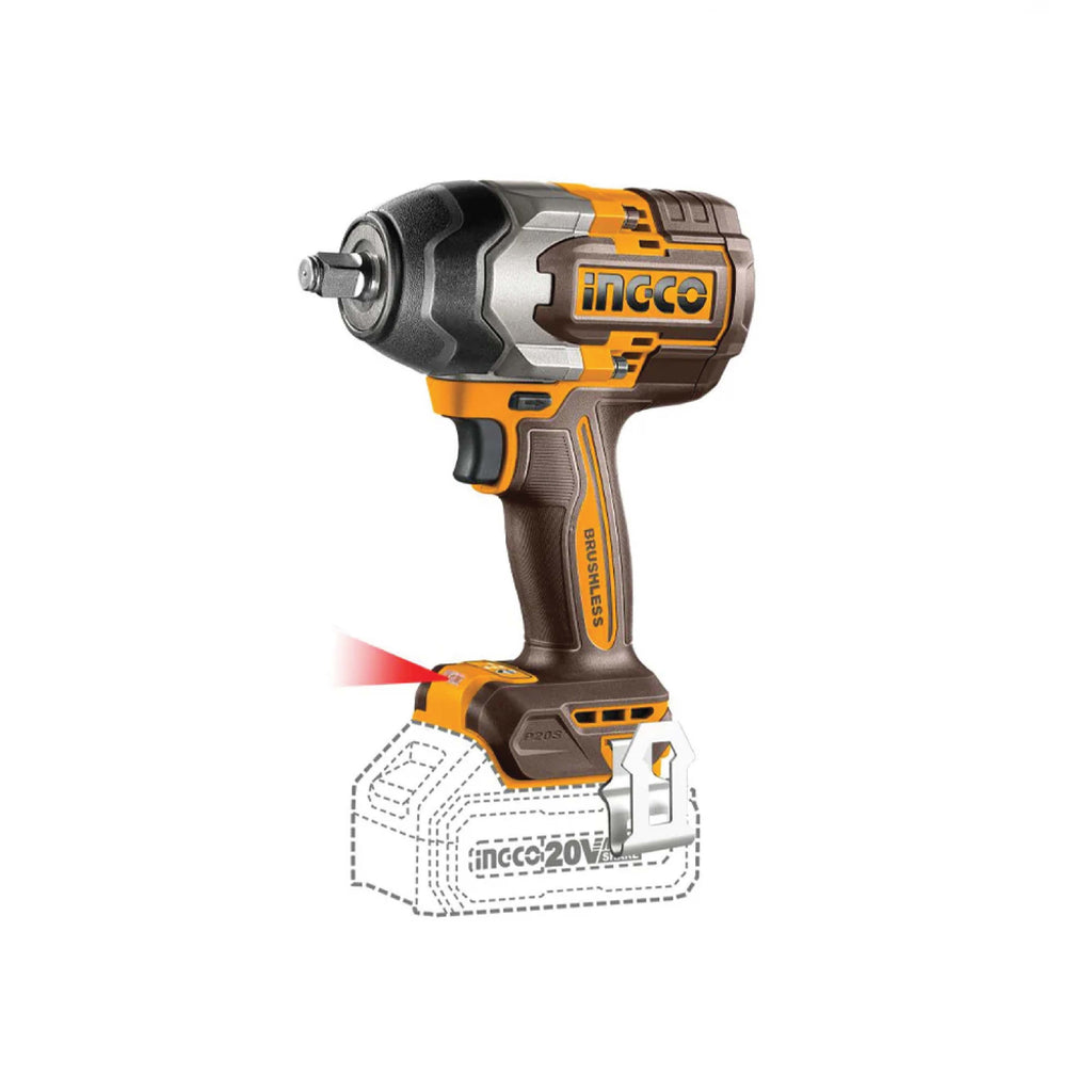 INGCO CORDLESS 20V IMPACT WRENCH 850NM BRUSHLESS (CIWLI20851