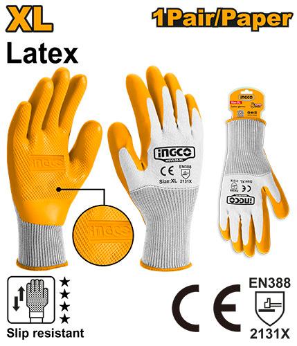 INGCO GLOVE WRIST LATEX HD DIP PALM XL