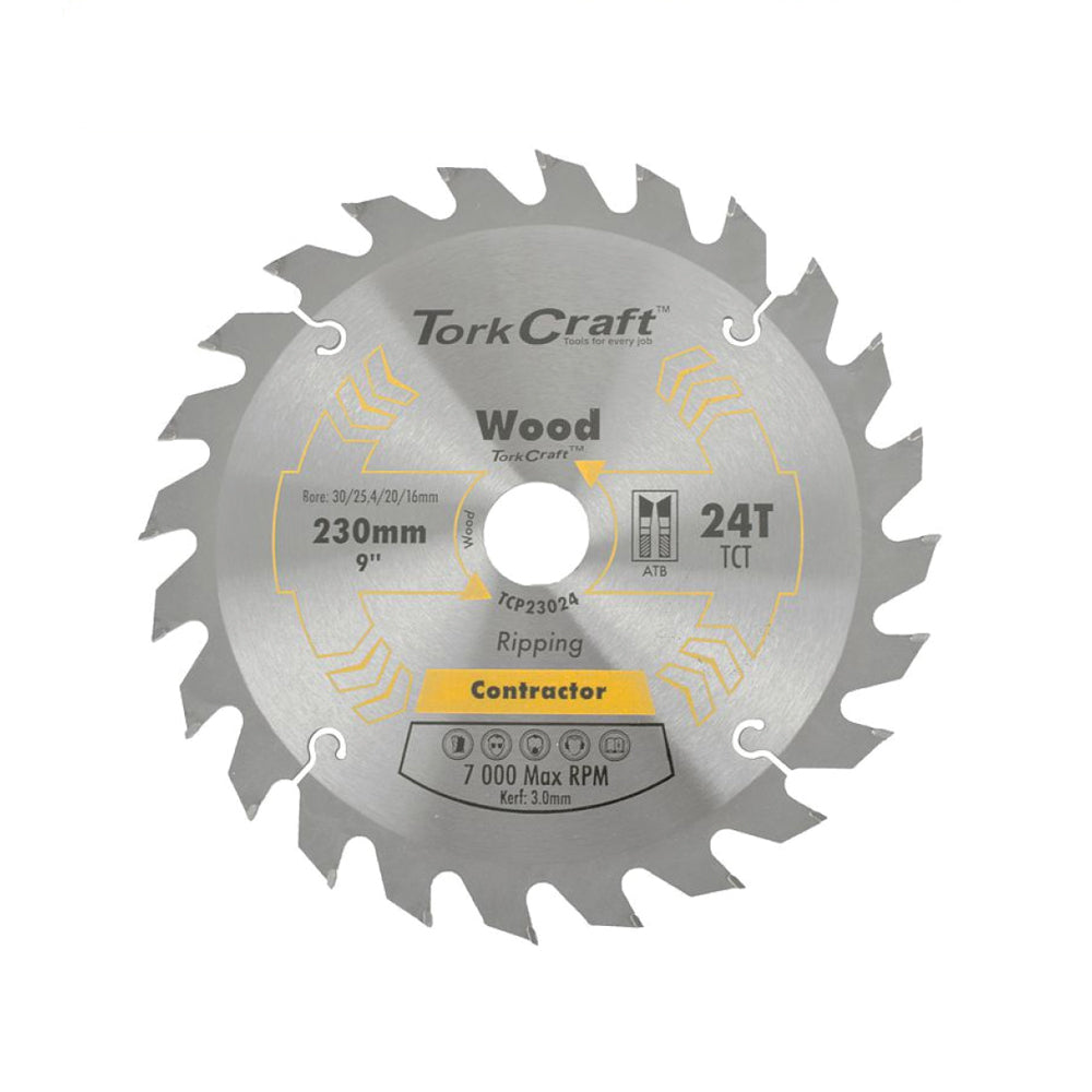 TORK CRAFT BLADE CONTRACTOR 230X24T 30/1/2 CIRCULAR SAW TCT