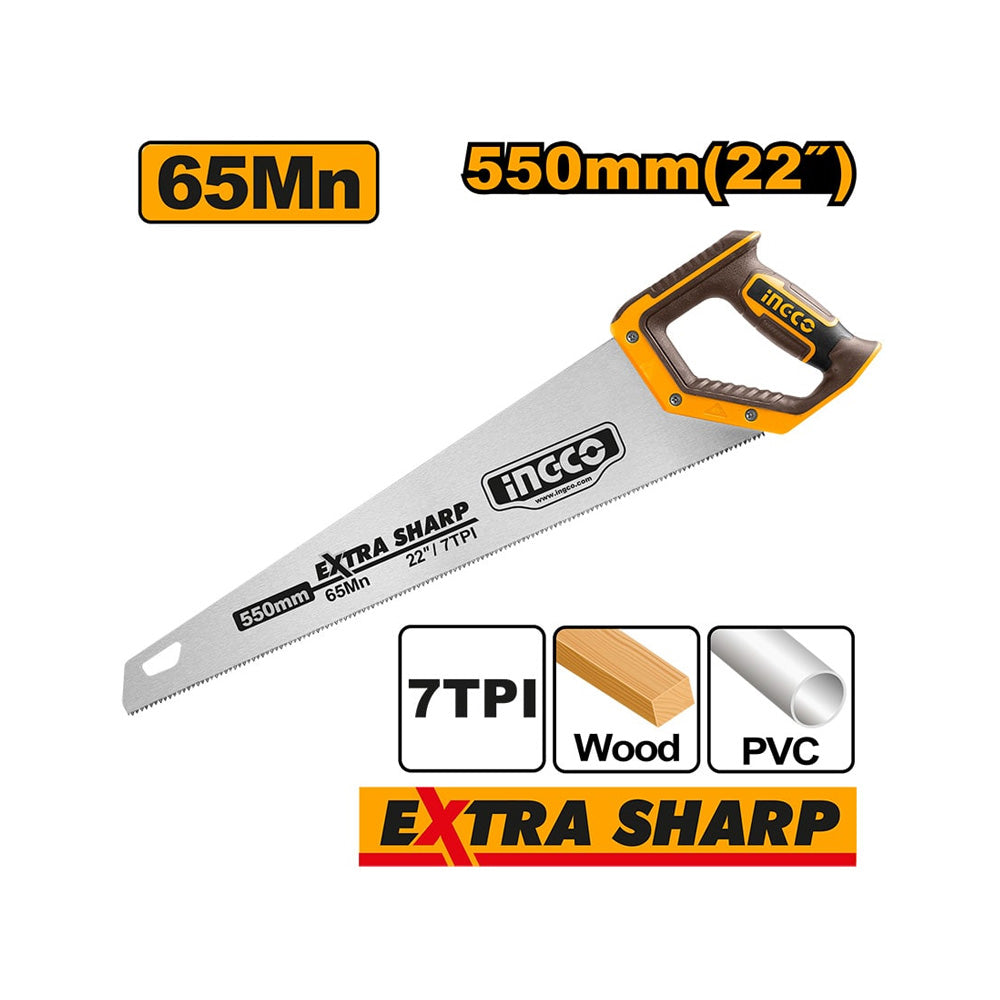 INGCO SAW HAND 550MM 7TPI BEV BLD