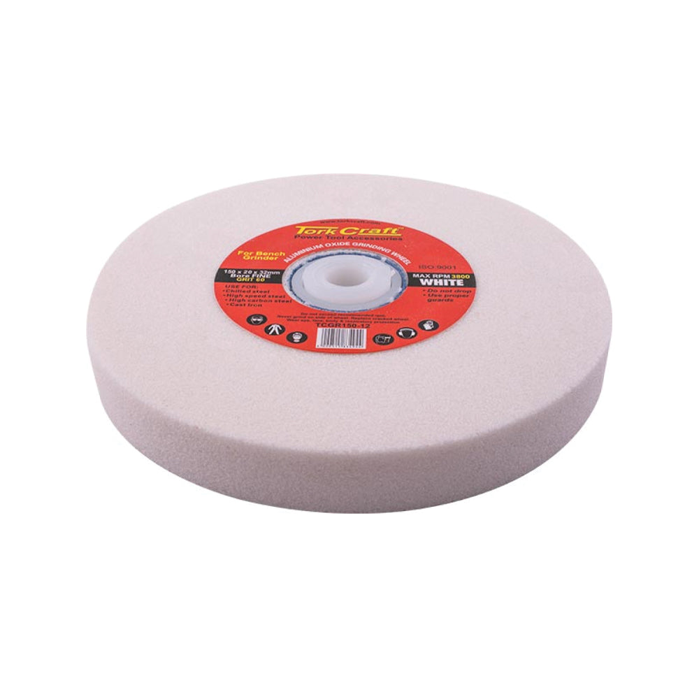 TORK CRAFT GRINDING WHEEL 150X20X32MM BORE 60GR W/BUSHES FOR B/G WHITE